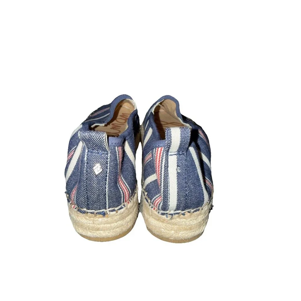 Sam Edelman Carrin Espadrille Shoes Blue Striped Size 9.5 Beach